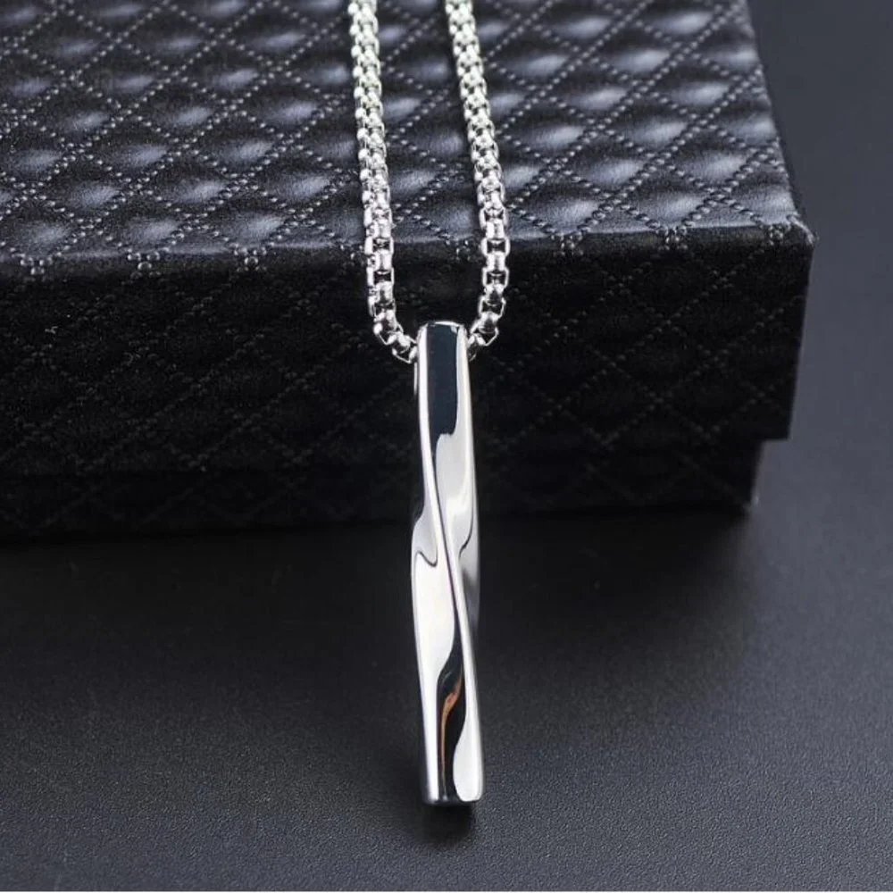 ❤️Trendy wild twist long strip pendant necklace for women/men, N90201P193